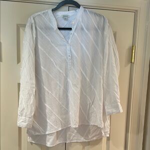 Sundance size L white cotton blouse